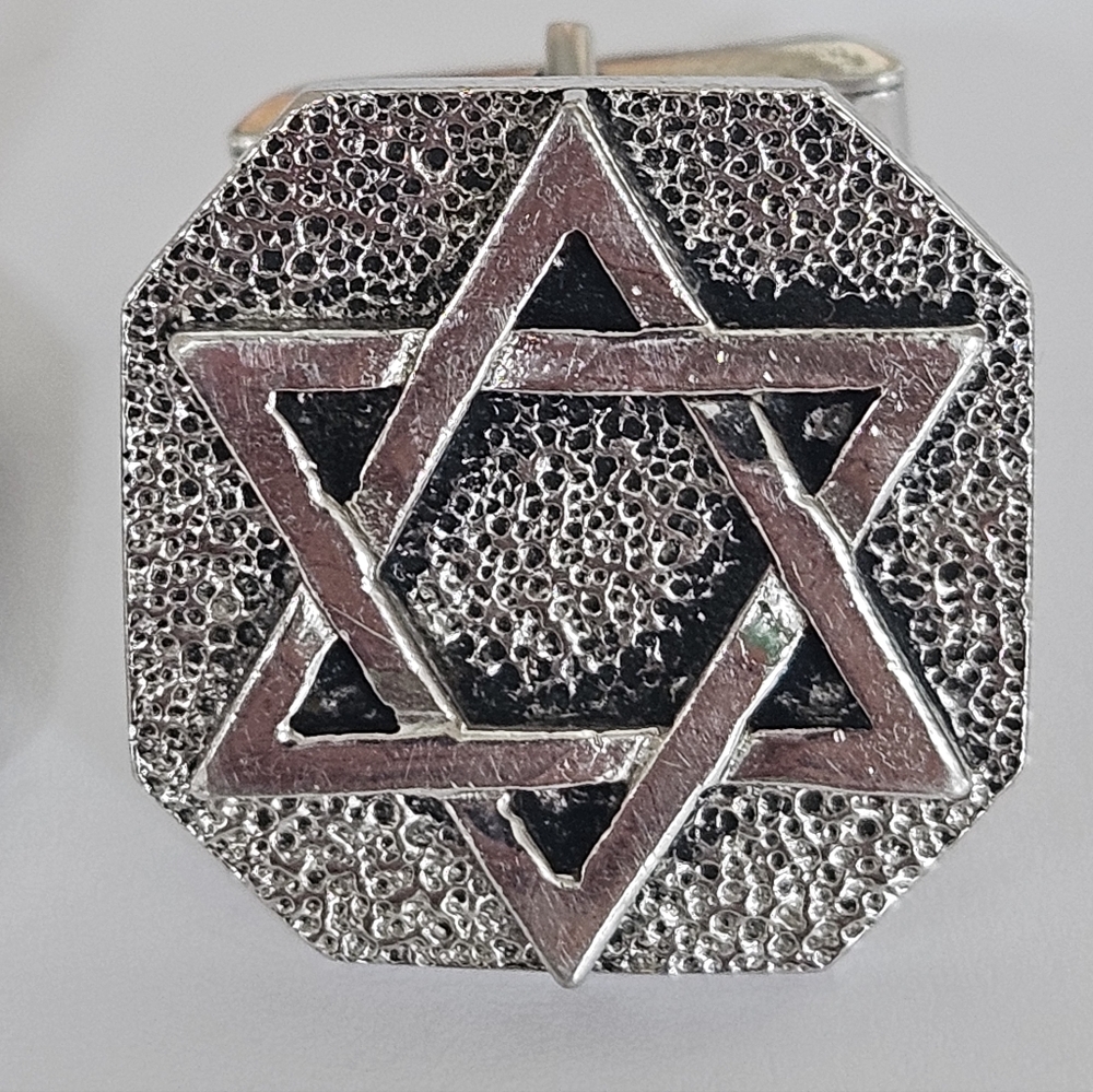 Vintage Virgil Sterling Silver Star of David Cufflinks 1” Judaica Jewish 19.7g - Picture 5 of 10